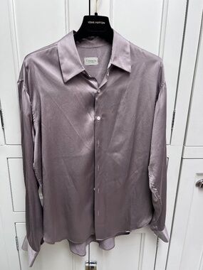 Comme Si La Classica Silk Shirt Mauve Taupe Size XS